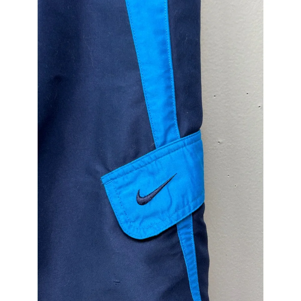 Nike Swim‎ Trunks Mens Large Navy Blue NESS7472 Colorblock Cargo Pocket Athletic